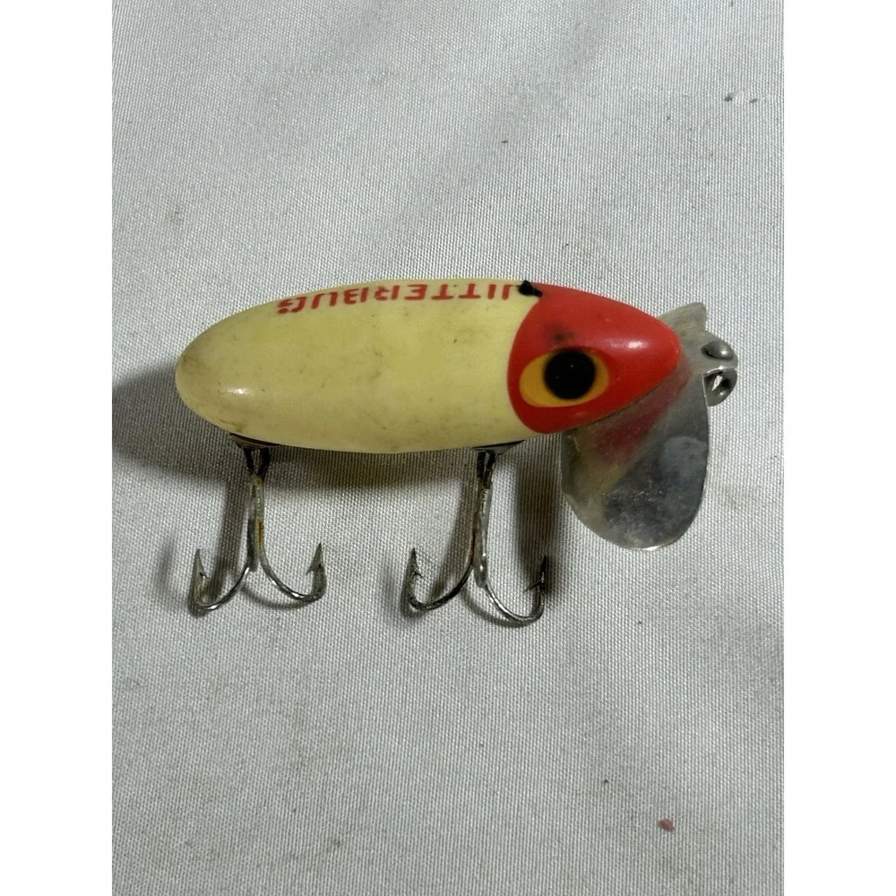 Vintage Fred Arbogast Jitterbug Red / White topwater Fishing Lure USA